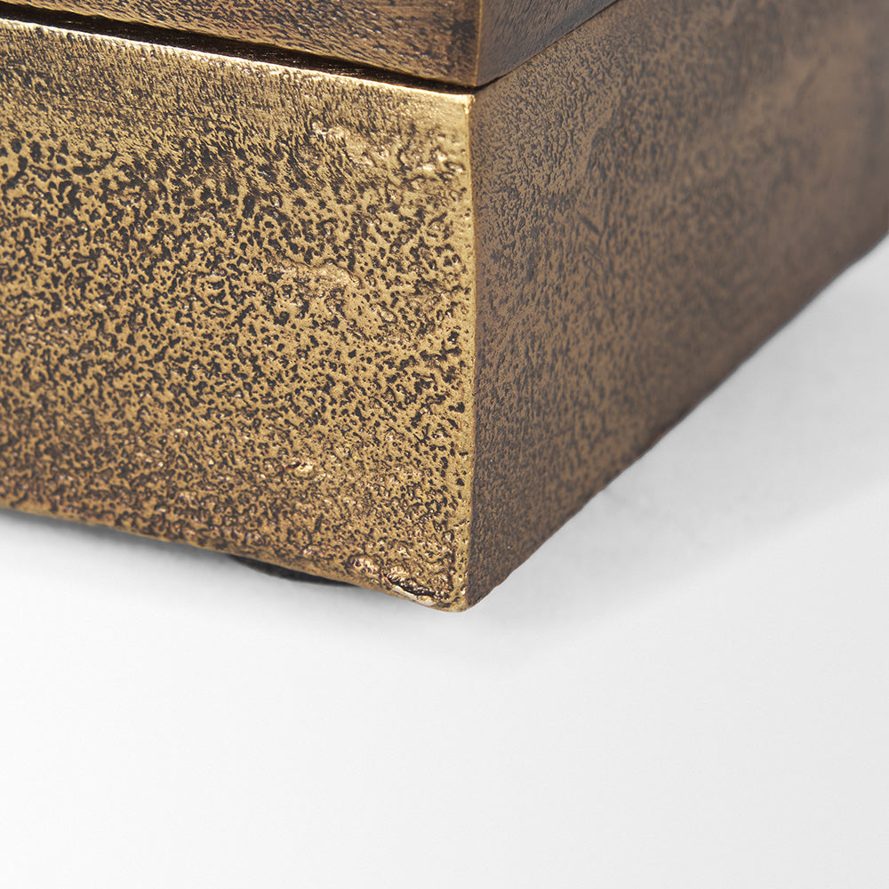 Mercana - Porschia Small Antiqued Gold Metal Decorative Box - 70674 view 9