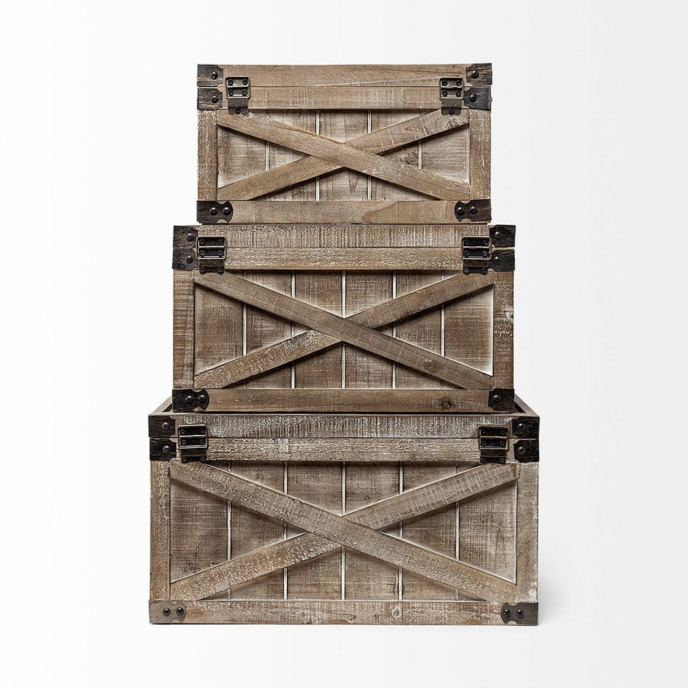 Mercana - Port Moody Brown Wooden Decorative Boxes (Set of 3) - 67980_CLOSEOUT view 4