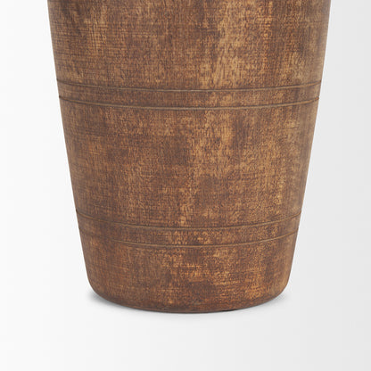 Mercana - Porta Large Medium Brown Reclaimed Wooden Pot - 70507 view 6