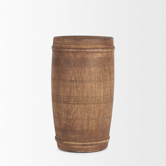 Mercana - Porta Small Medium Brown Reclaimed Wooden Pot - 70508 view 2