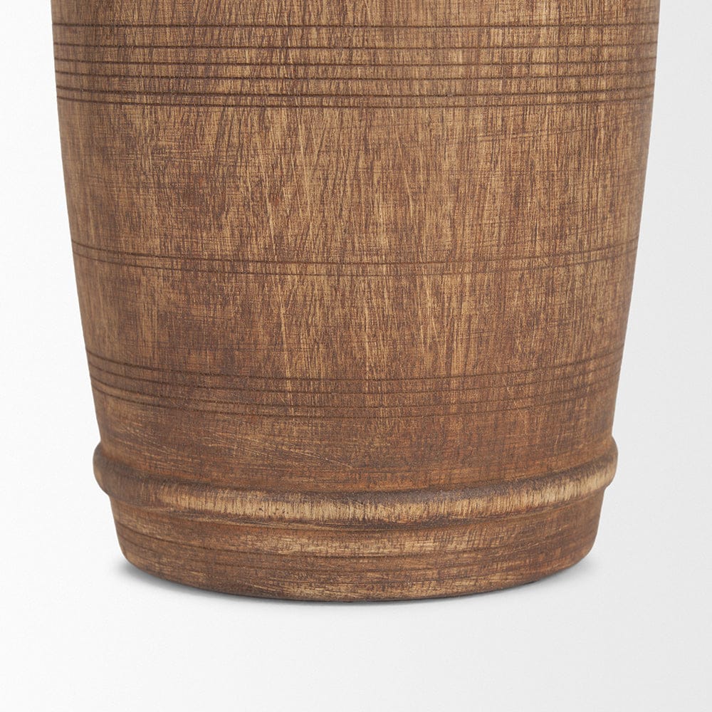 Mercana - Porta Small Medium Brown Reclaimed Wooden Pot - 70508 view 6