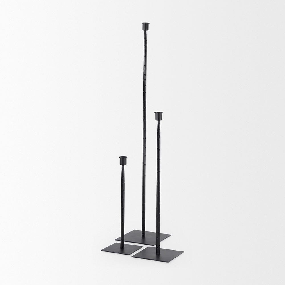 Mercana - Porter 5.0L x 5.0W x 18.0H Medium Black Iron Candle Holder - 69861 view 8
