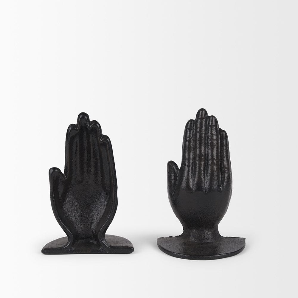 Mercana - Praying Hands Bronze Cast Iron Book Ends - 70537 view 4