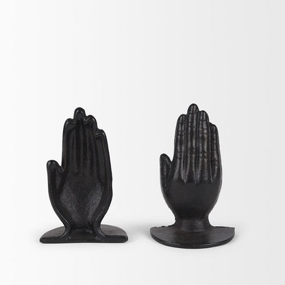 Mercana - Praying Hands Bronze Cast Iron Book Ends - 70537 view 4
