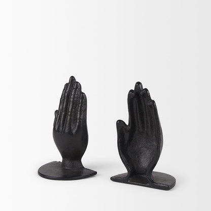 Mercana - Praying Hands Bronze Cast Iron Book Ends - 70537 view 5