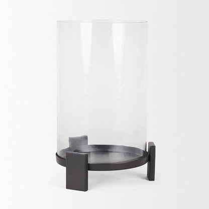 Mercana - Price Large Matte Black Metal w/ Glass Hurricane Candle Holder - 70676 view 7