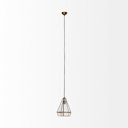 Mercana - Prima 9.5x12.5 Gold Metal and Glass Pyramid Pendant Light - 68176 view 3