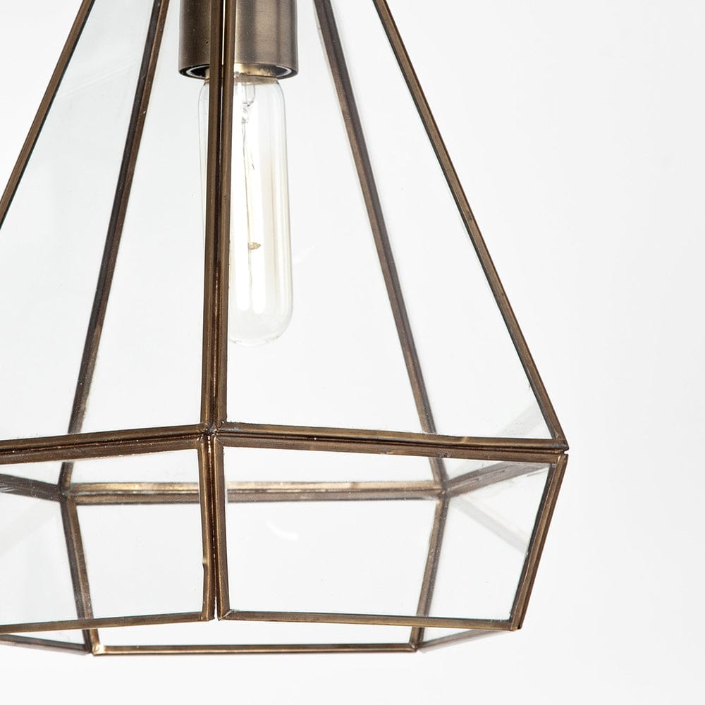 Mercana - Prima 9.5x12.5 Gold Metal and Glass Pyramid Pendant Light - 68176 view 7