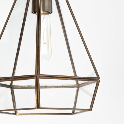 Mercana - Prima 9.5x12.5 Gold Metal and Glass Pyramid Pendant Light - 68176 view 7