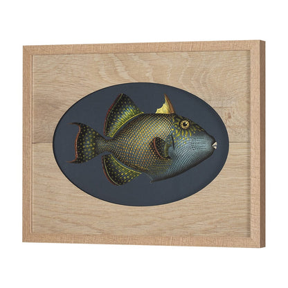 Mercana - Pseudobalistes Fuscus by Mercana Studio Hand Embellished Textured Framed Art Print Matted under Glas - 15159 view 2