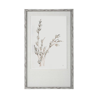 Mercana - Pussy Willows V by Chris Paschke a Hand Embellished Textured Framed Art Print Matted under Glass - 13426 view 1