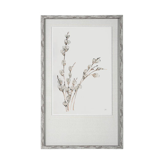 Mercana - Pussy Willows V by Chris Paschke a Hand Embellished Textured Framed Art Print Matted under Glass - 13426 view 1