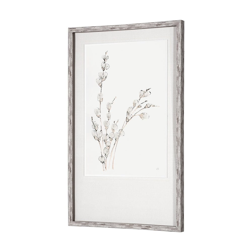 Mercana - Pussy Willows V by Chris Paschke a Hand Embellished Textured Framed Art Print Matted under Glass - 13426 view 3