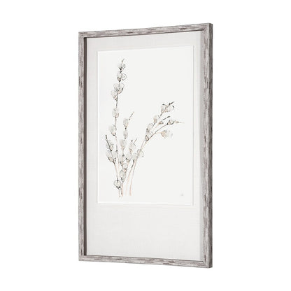Mercana - Pussy Willows V by Chris Paschke a Hand Embellished Textured Framed Art Print Matted under Glass - 13426 view 3