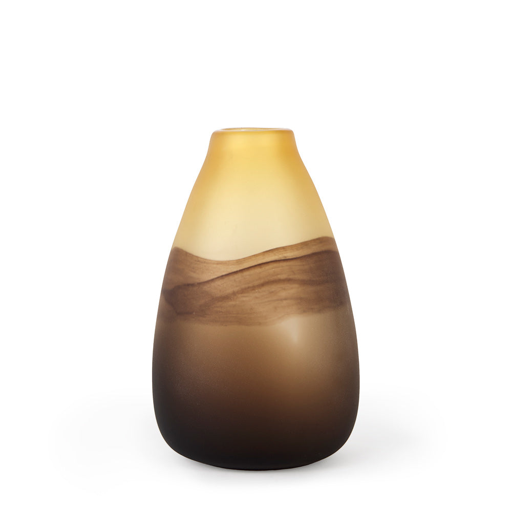Mercana - Pyla Large Yellow/Brown Glass Sand Dune Inspired Vase - 69040 view 1