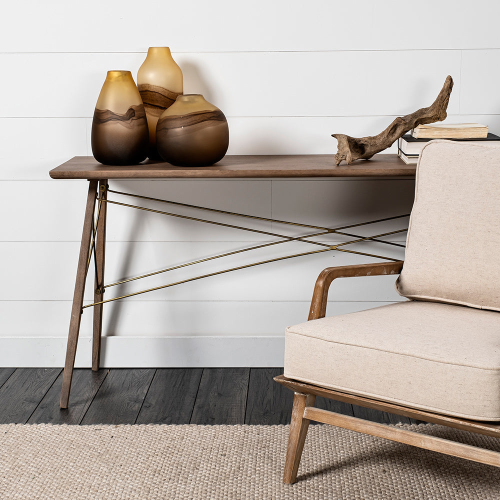 Mercana - Pyla Large Yellow/Brown Glass Sand Dune Inspired Vase - 69040 view 3