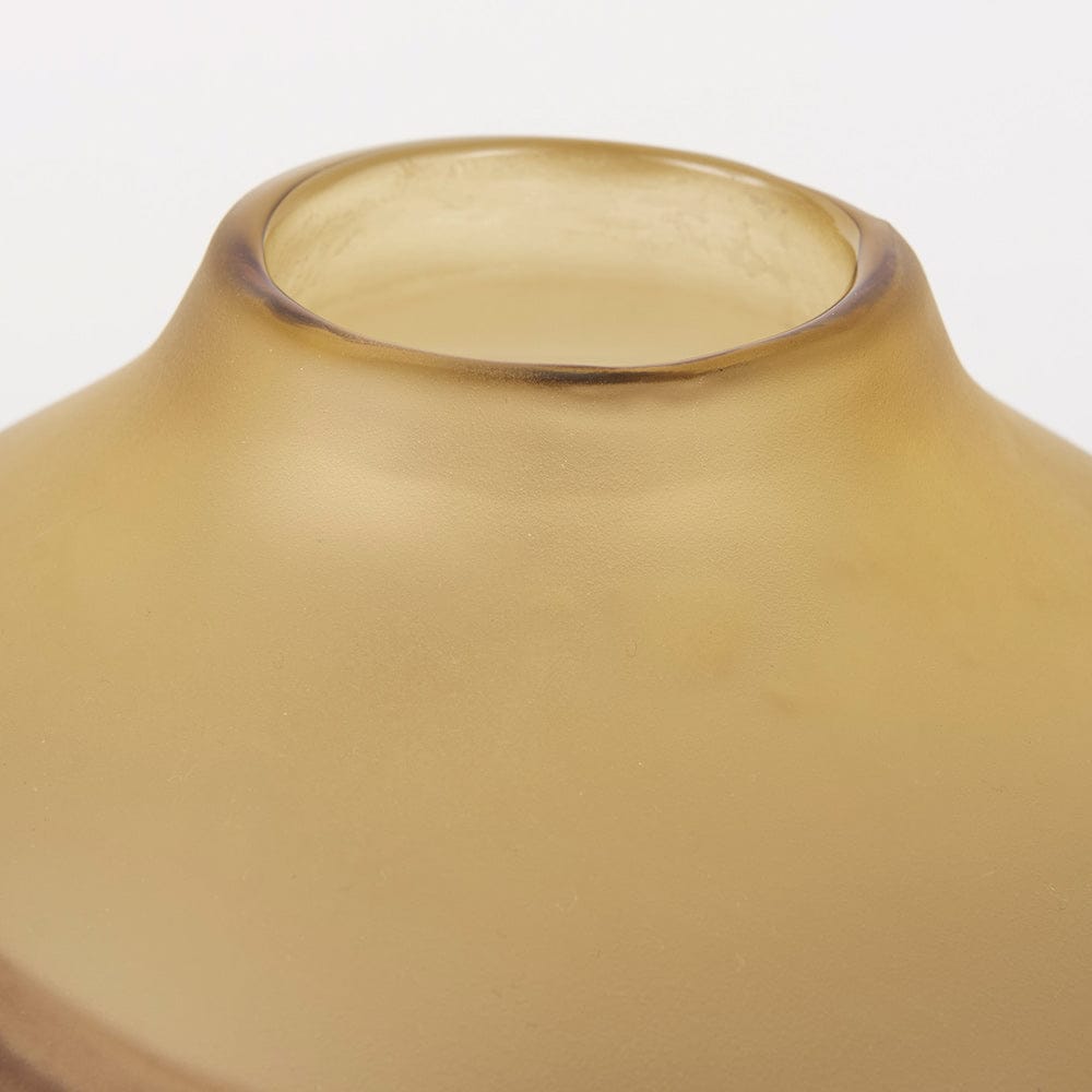 Mercana - Pyla Short Yellow/Brown Glass Sand Dune Inspired Vase - 69038 view 6