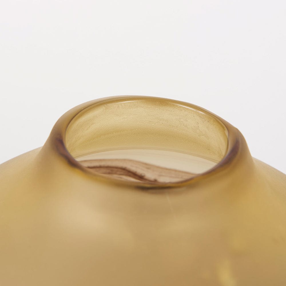 Mercana - Pyla Short Yellow/Brown Glass Sand Dune Inspired Vase - 69038 view 7
