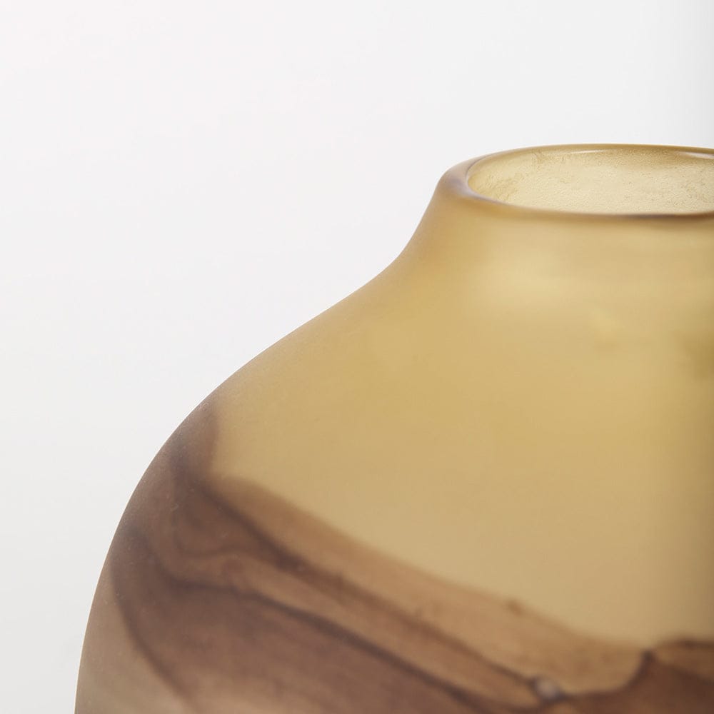 Mercana - Pyla Short Yellow/Brown Glass Sand Dune Inspired Vase - 69038 view 9