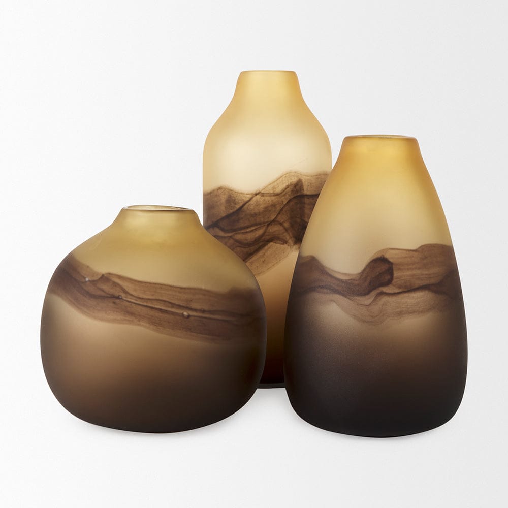 Mercana - Pyla Tall Yellow/Brown Glass Sand Dune Inspired Vase - 69039 view 5