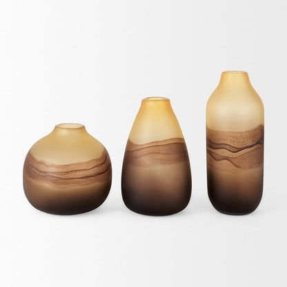 Mercana - Pyla Tall Yellow/Brown Glass Sand Dune Inspired Vase - 69039 view 8