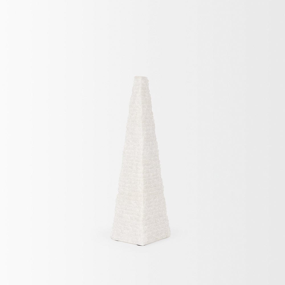 Mercana - Pyramis White Rough Marble Obelisk 13" - 70501 view 3