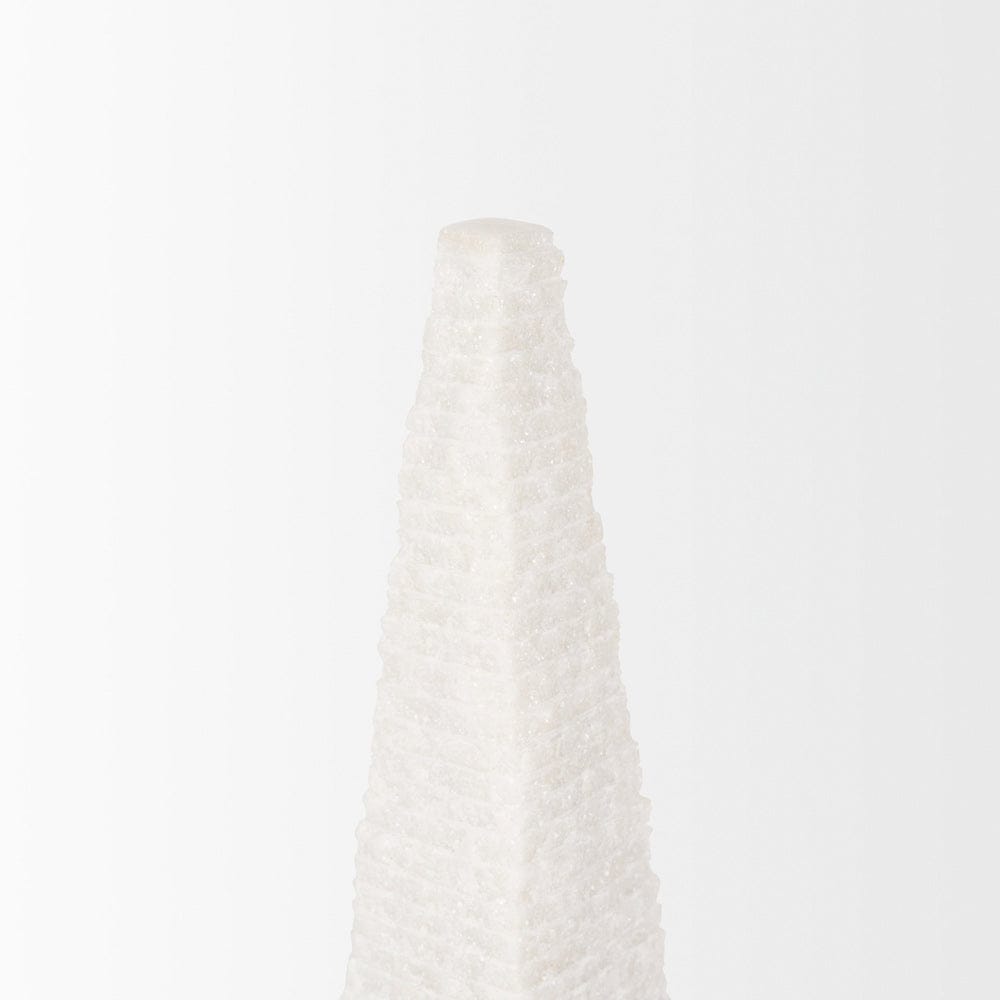 Mercana - Pyramis White Rough Marble Obelisk 13" - 70501 view 4
