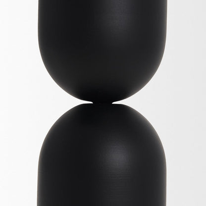 Mercana - Qamra Medium Black Metal Pillar Candle Holder - 70708 view 4