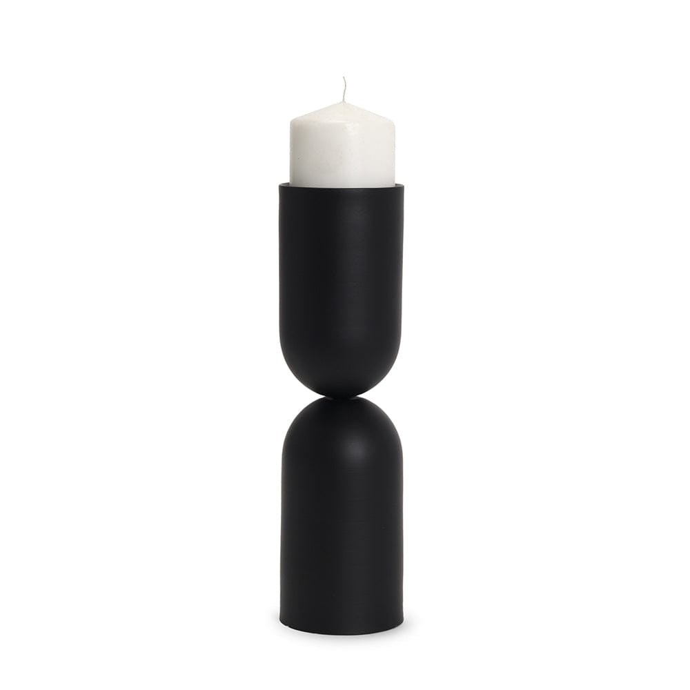 Mercana - Qamra Tall Black Metal Pillar Candle Holder - 70709 view 1