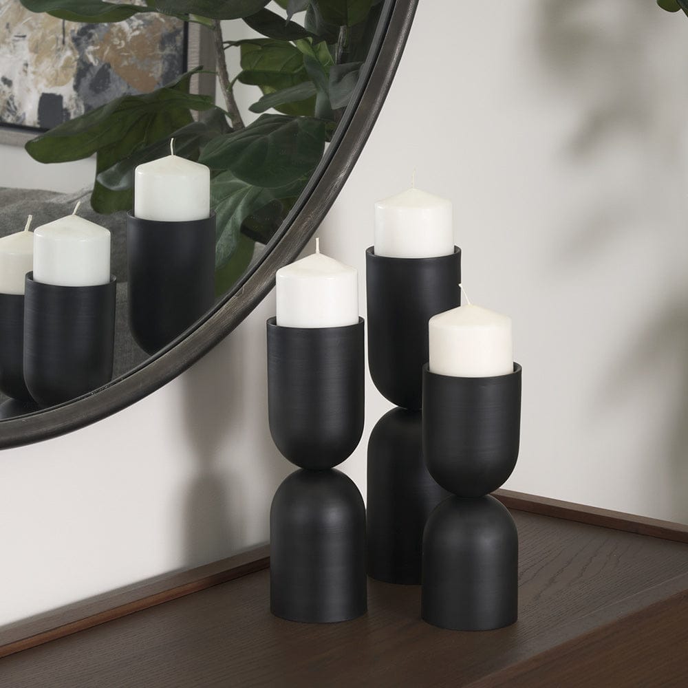 Mercana - Qamra Tall Black Metal Pillar Candle Holder - 70709 view 7