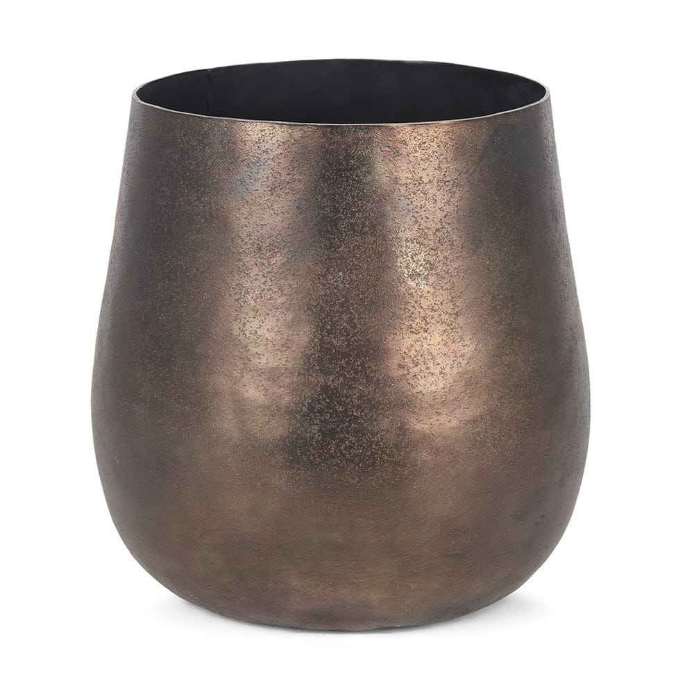 Mercana - Quade Large Textured Gold Metal Planter - 70664 view 1