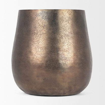 Mercana - Quade Large Textured Gold Metal Planter - 70664 view 4