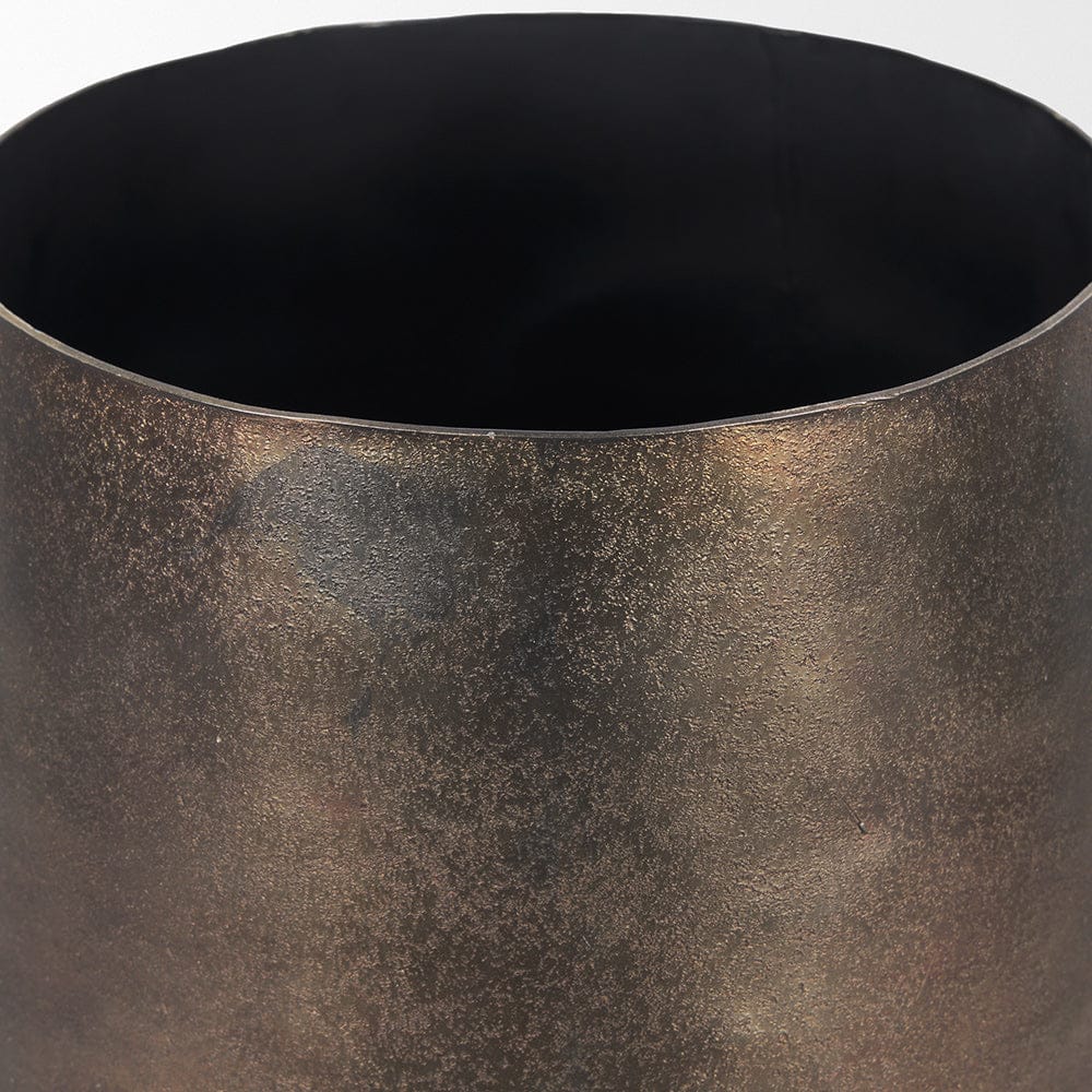 Mercana - Quade Large Textured Gold Metal Planter - 70664 view 5