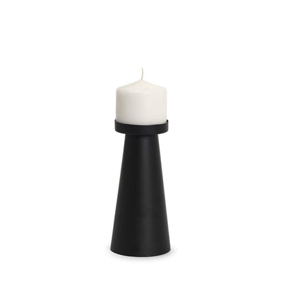 Mercana - Quadir Medium Matte Black Metal Candle Holder - 70714 view 1