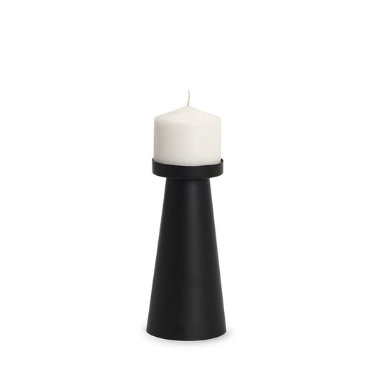 Mercana - Quadir Medium Matte Black Metal Candle Holder - 70714 view 1