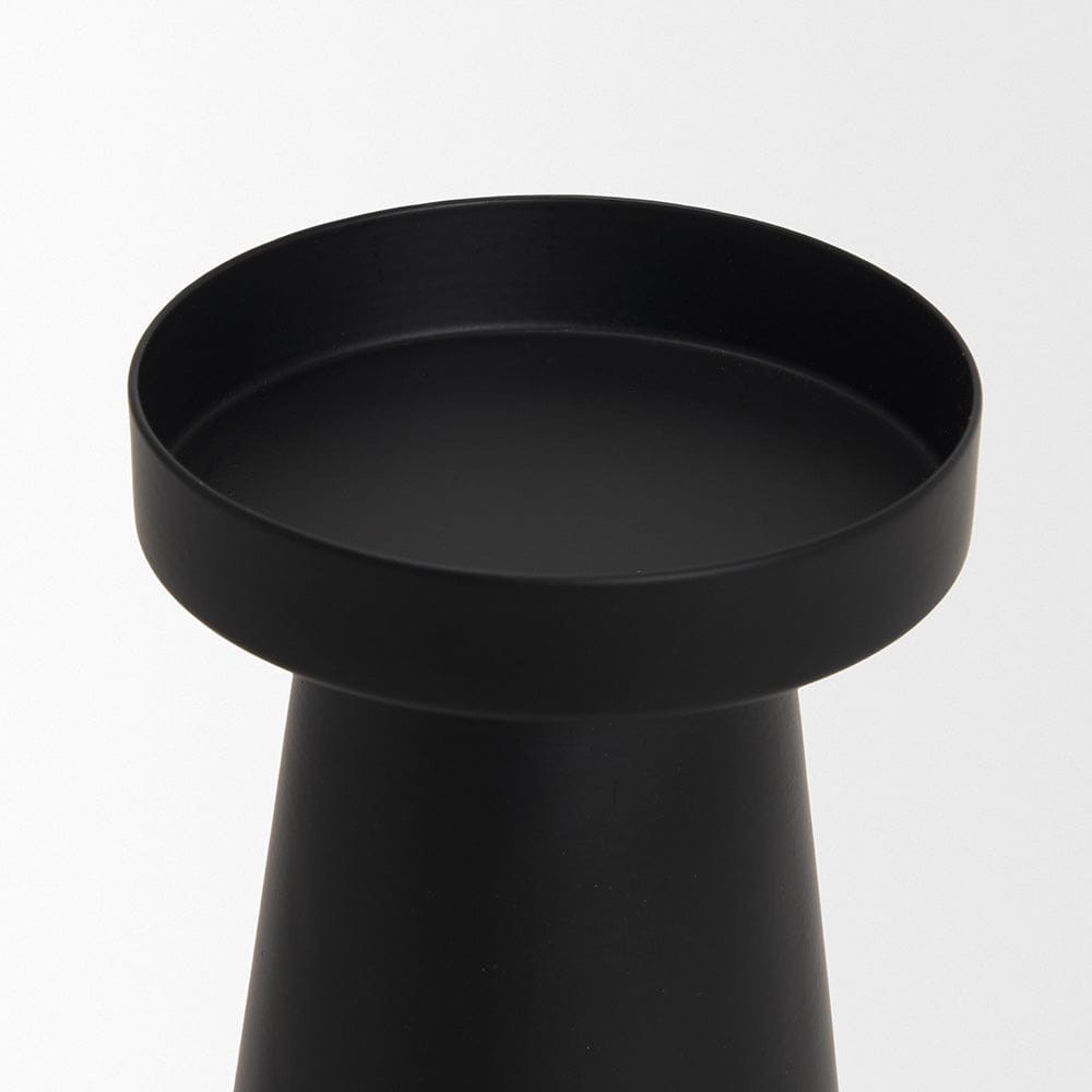 Mercana - Quadir Medium Matte Black Metal Candle Holder - 70714 view 3