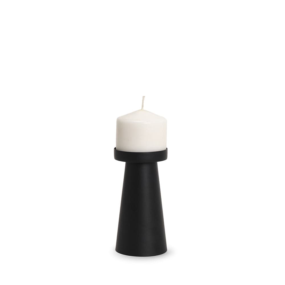 Mercana - Quadir Short Matte Black Metal Candle Holder - 70713 view 1