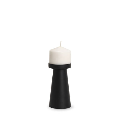 Mercana - Quadir Short Matte Black Metal Candle Holder - 70713 view 1