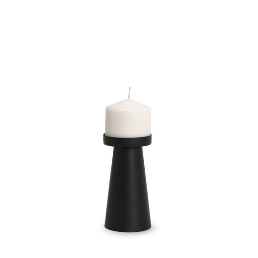 Mercana - Quadir Short Matte Black Metal Candle Holder - 70713 view 1
