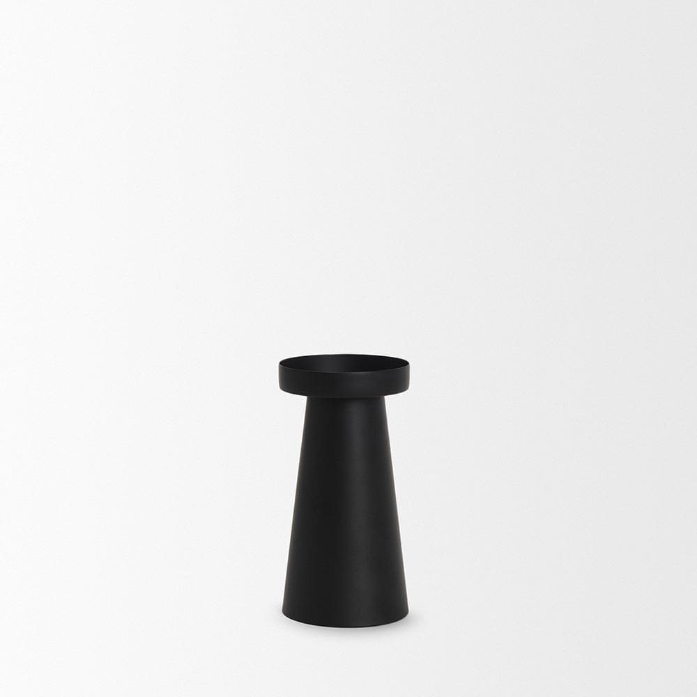 Mercana - Quadir Short Matte Black Metal Candle Holder - 70713 view 2