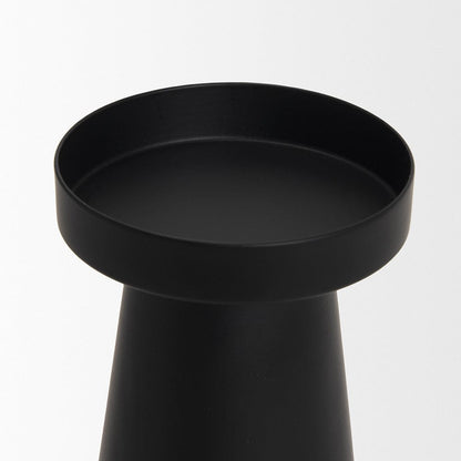 Mercana - Quadir Short Matte Black Metal Candle Holder - 70713 view 3
