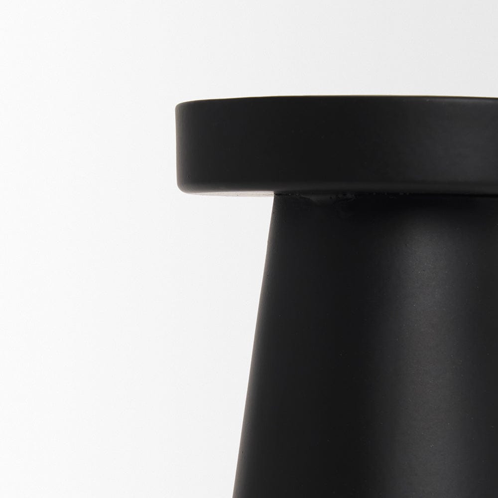 Mercana - Quadir Short Matte Black Metal Candle Holder - 70713 view 4