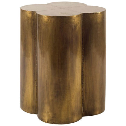 Mercana - Quatrefoil 18L x 18W Gold Flower W/ Wooden Top Brass Cladding Accent Table - 67094 view 1