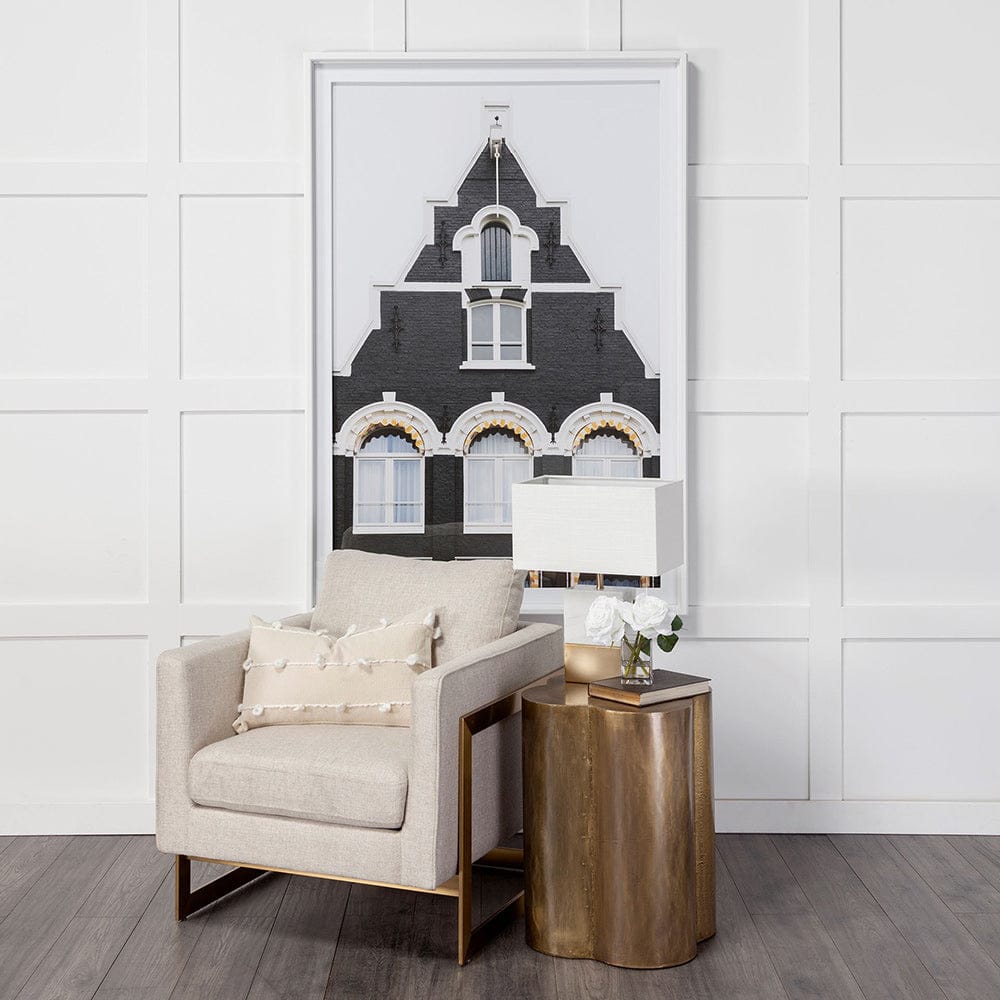 Mercana - Quatrefoil 18L x 18W Gold Flower W/ Wooden Top Brass Cladding Accent Table - 67094 view 4
