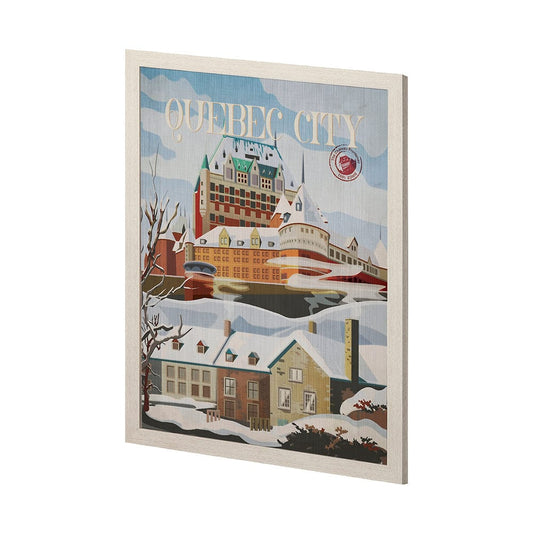 Mercana - Quebec City Go Canada L by Mercana Studio a Hand Embellished Decograph Framed Art Print - 13587 view 2