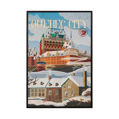 Mercana - Quebec City Go Canada SM by Mercana Studio a Hand Embellished Decograph Framed Art Print - 13703 view 1