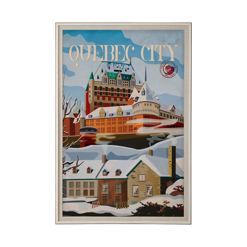 Mercana - Quebec City Go Canada XL by Mercana Studio Hand Embellished Decograph Framed Art Print under Glass - 13608 view 1