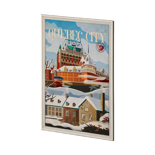 Mercana - Quebec City Go Canada XL by Mercana Studio Hand Embellished Decograph Framed Art Print under Glass - 13608 view 2
