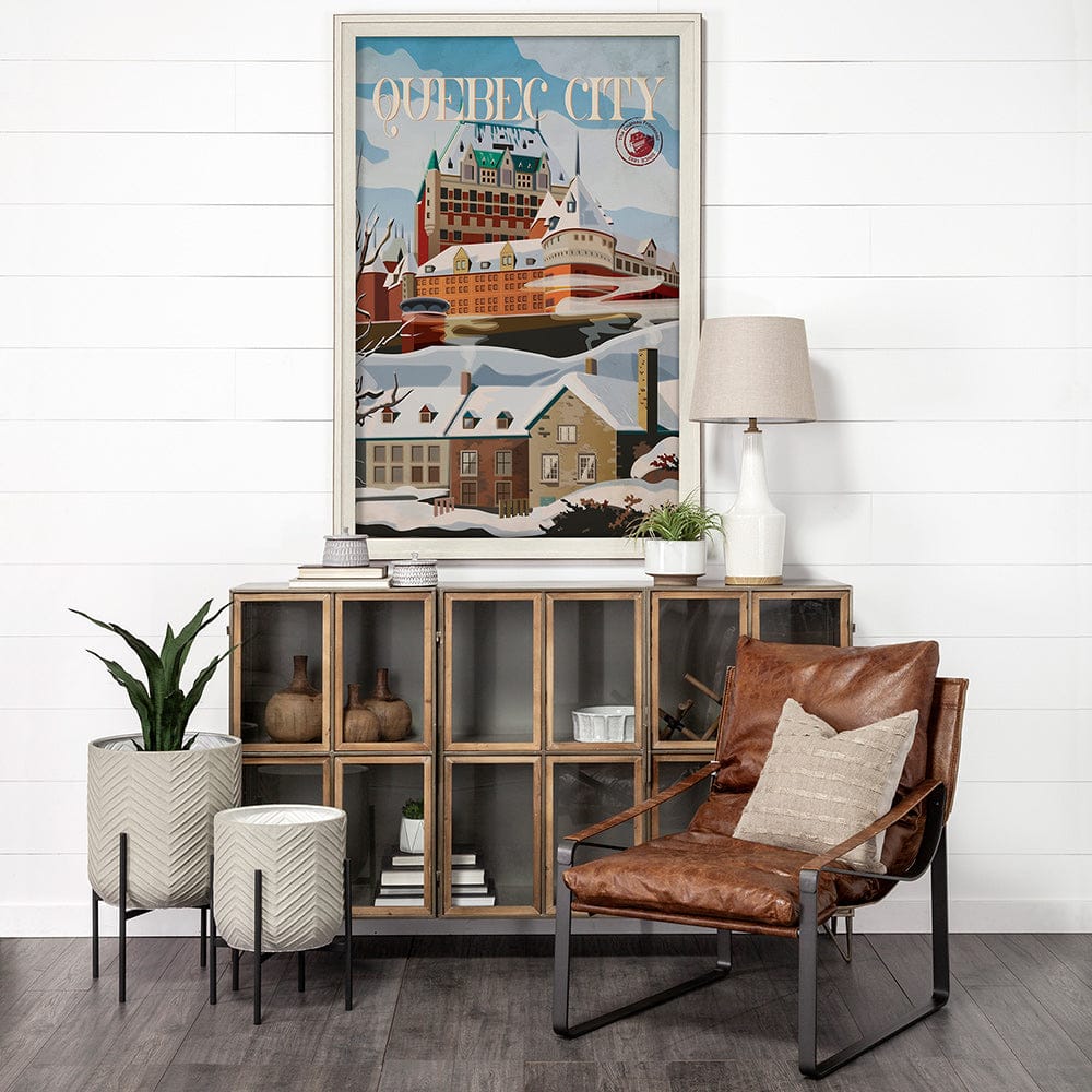 Mercana - Quebec City Go Canada XL by Mercana Studio Hand Embellished Decograph Framed Art Print under Glass - 13608 view 6