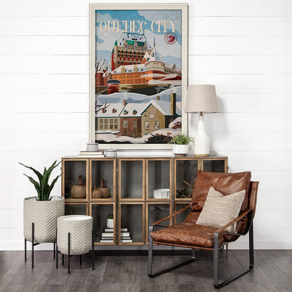 Mercana - Quebec City Go Canada XL by Mercana Studio Hand Embellished Decograph Framed Art Print under Glass - 13608 view 6